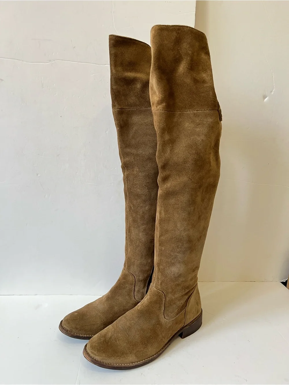 Frye Shirley Women's Suede brown tan cognac Over-the-Knee Riding Boots size 7B